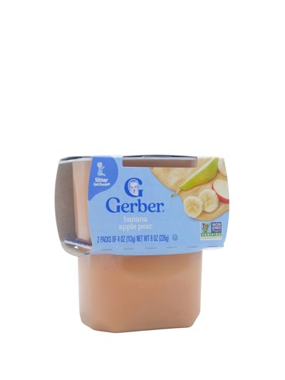 34902 - Gerber Baby Food, Banana, Apple, and Pear  - 8 fl. oz. (Pgk of 2 /Case of 8) - Box:  - Loc: D0