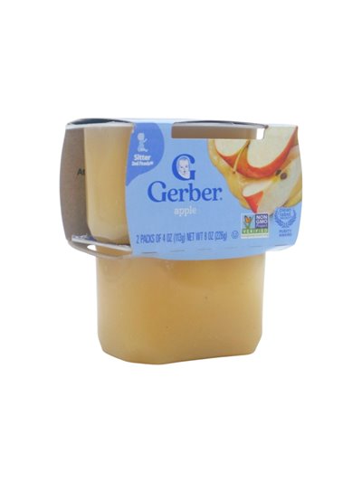 34907 - Gerber Baby Food. Apple  - 8 fl. oz. (Pgk of 2 /Case of 8) - Box:  - Loc: D0