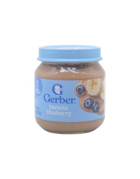 34909 - Gerber Banana & Blueberry Baby Food,  - 4 fl. oz. (Case of 10) - Box:  - Loc: D0