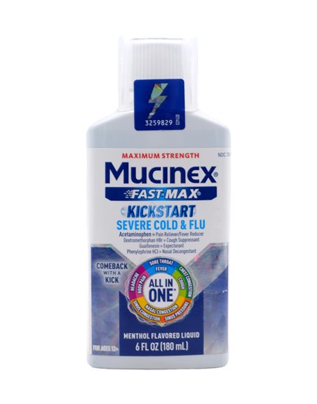30449 - Mucinex Fast-Max All In One. (Cold & Flu) Kickstart - 6 fl. oz. - Box:  - Loc: K4