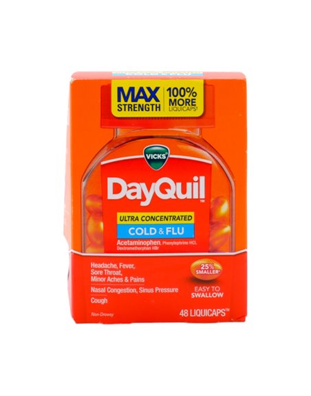 30454 - DayQuil Cold & Flu LiquiCaps - 48 ct - Box:  - Loc: K0