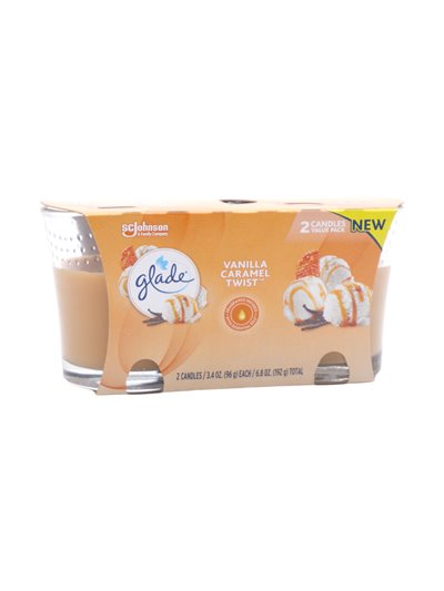 30532 - Glade Candle Vanilla Caramel Twist - 3.4 oz. (Case of 6) - Box:  - Loc: I5
