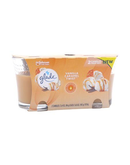 30532 - Glade Candle Vanilla Caramel Twist - 3.4 oz. (Case of 6) - Box:  - Loc: I5