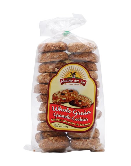 30546 - Molino Del Sol, Galletas Integrales De Granola  - 10.86oz. (308gr). (Case of 18) - Box:  - Loc: Q3