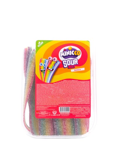 30574 - Minico Sour (Rainbow) Vegan Candy Sour Belt 10g - Box:  - Loc: M11