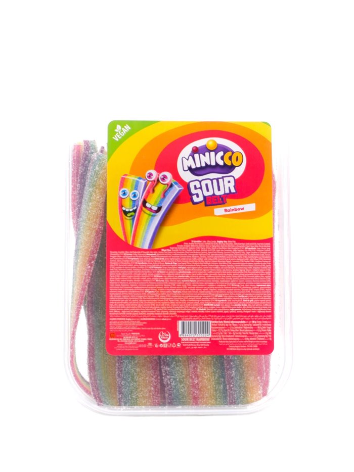 30574 - Minico Sour (Rainbow) Vegan Candy Sour Belt 10g - Box:  - Loc: M11