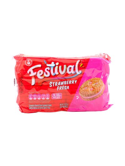 30578 - Festival Fresa Cream Sandwich Cookies - 12 Pack/14.22oz. (Case Of 24) - Box:  - Loc: N9