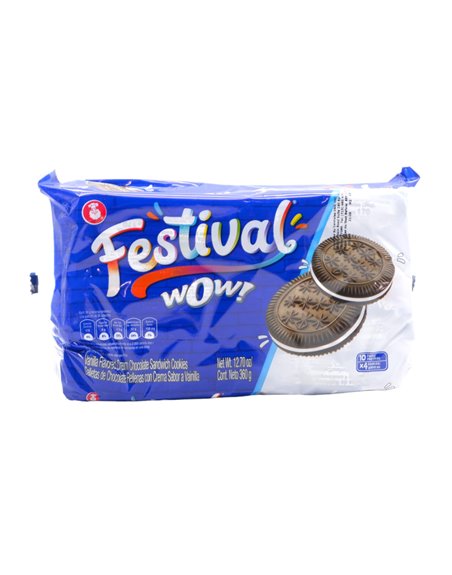 30582 - Festival Wow Cocholate/Vanilla Cream Sandwich Cookies - 10 Pack/12.70oz. (Case Of 12) - Box:  - Loc: N9