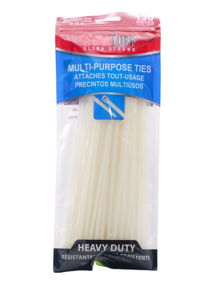 30754 - XtraTuff. Cable Ties 8" -130 ct (45128) - Box:  - Loc: 31F