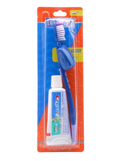 30758 - Dr. Fresh Travel Kit Toothbrush - 3 Pack (Brush, TP, Cap). (DF10841). - Box:  - Loc: K9