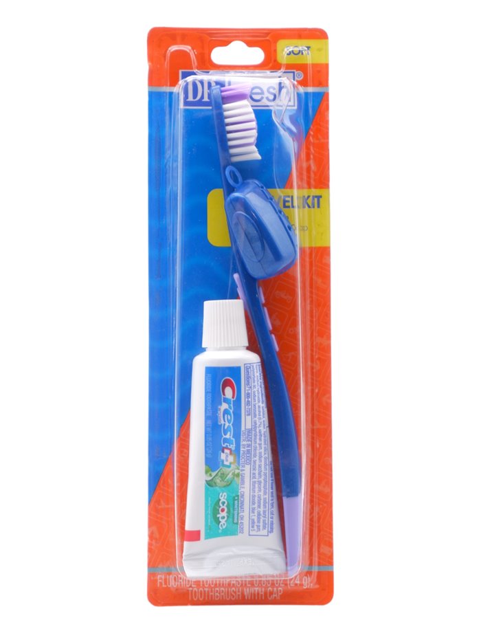 30758 - Dr. Fresh Travel Kit Toothbrush - 3 Pack (Brush, TP, Cap). (DF10841). - Box:  - Loc: K9