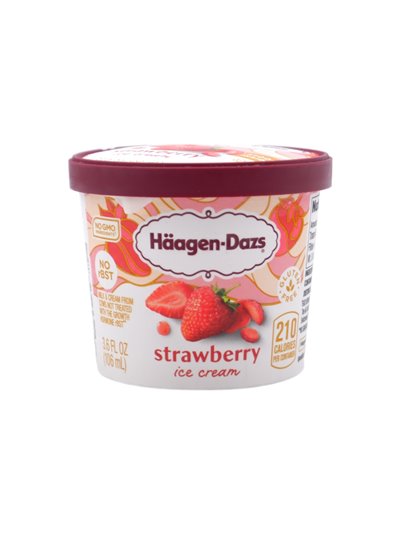 30871 - Haagen Dazs Ice Cream Strawberry Mini Cups, 3.6oz 12 Count - Box:  - Loc: 