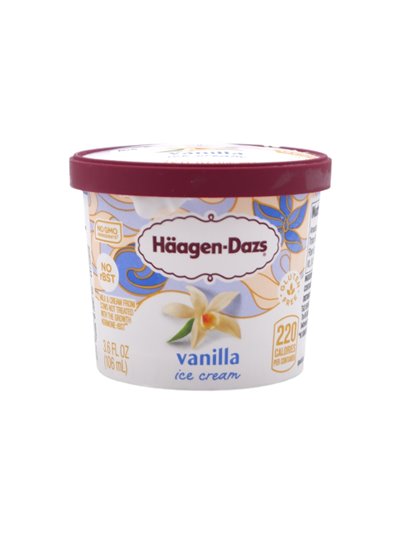 30872 - Haagen Dazs Ice Cream Vanilla Mini Cups, 3.6oz 12 Count - Box:  - Loc: 