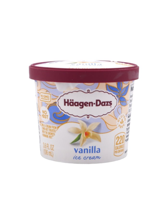30872 - Haagen Dazs Ice Cream Vanilla Mini Cups, 3.6oz 12 Count - Box:  - Loc: 
