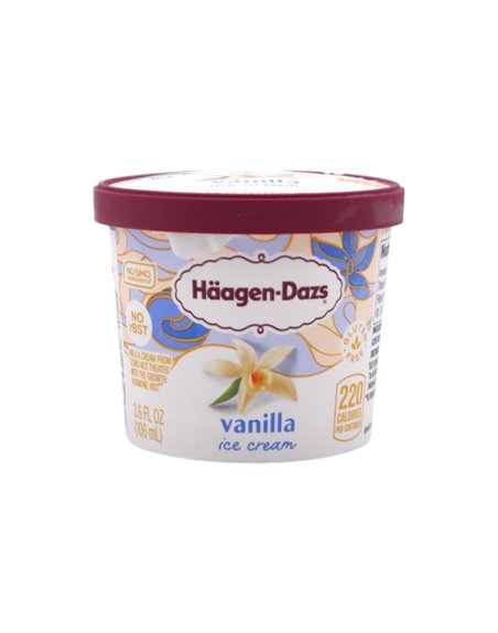 30872 - Haagen Dazs Ice Cream Vanilla Mini Cups, 3.6oz 12 Count - Box:  - Loc: 