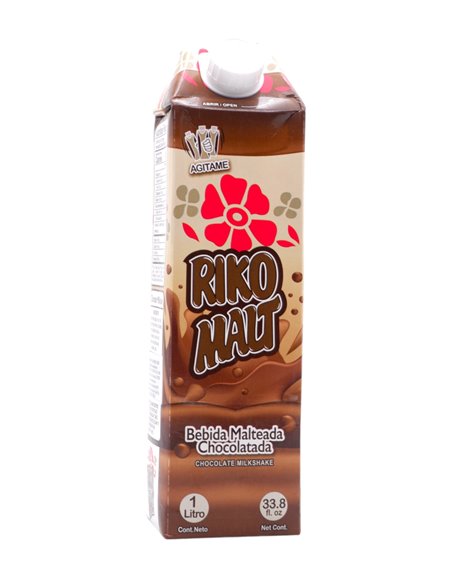 30898 - Riko Malt. Chocolate Milk Shake (Malteada Chocolatada) - 12/33.8oz (Case Of 12) - Box:  - Loc: B9