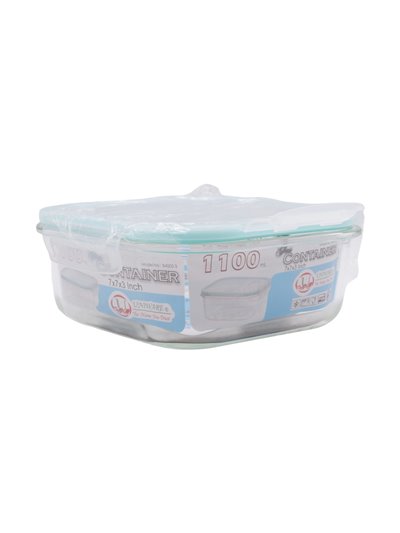 30901 - Uniware Square Glass Food Container - 7x7x3 Inc -1100ml - Box:  - Loc: J9