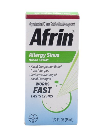 30979 - Afrin Nasal Spray Allergy Sinus - 1/2 fl. oz. - Box:  - Loc: F1