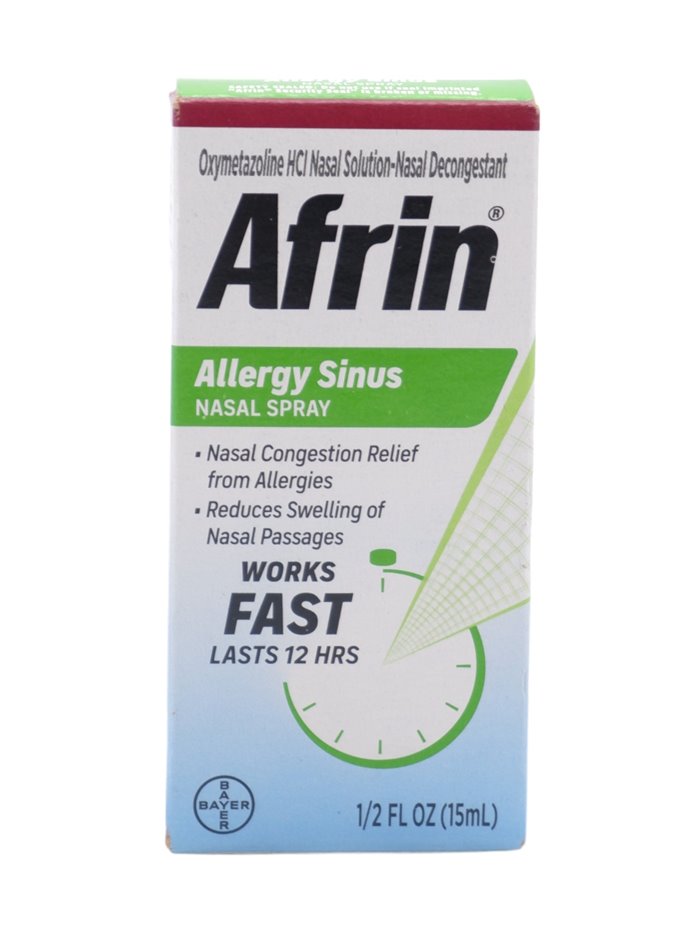 30979 - Afrin Nasal Spray Allergy Sinus - 1/2 fl. oz. - Box:  - Loc: F1