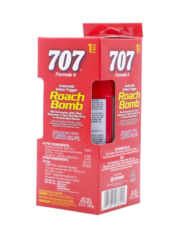 31041 - 707 Formula II. Roach Bomb. Automatic Indoor Fogger. 6.5oz. (Case Of 12) - Box:  - Loc: I9