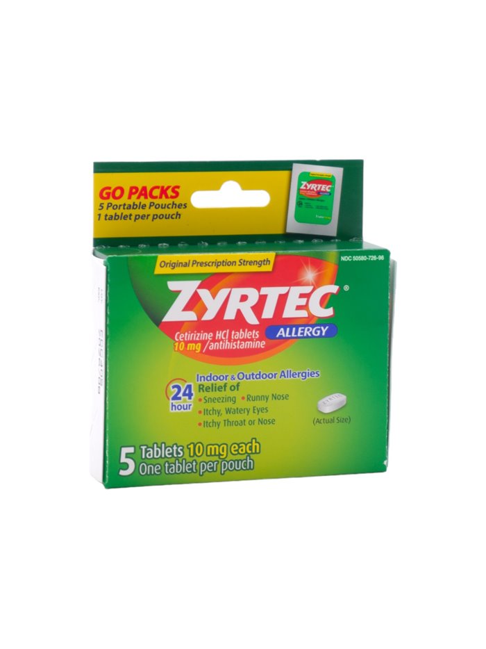 31116 - Zyrtec Allergy 24 Hr  5ct/10mg - Box:  - Loc: K4