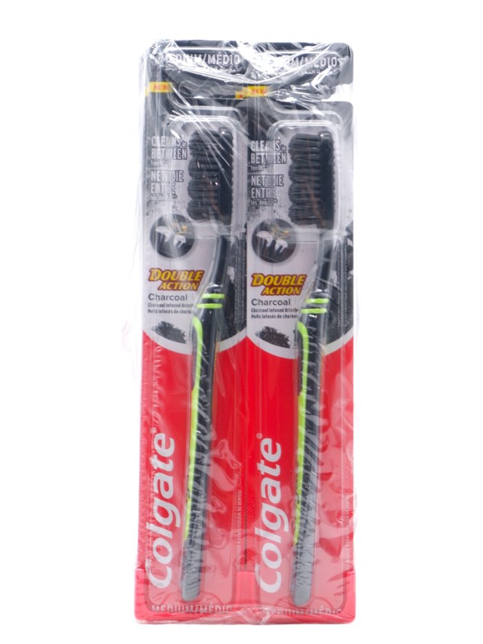 31118 - Colgate Toothbrush, Double Action Charcoal  - (Pack of 12) - Box:  - Loc: 32M