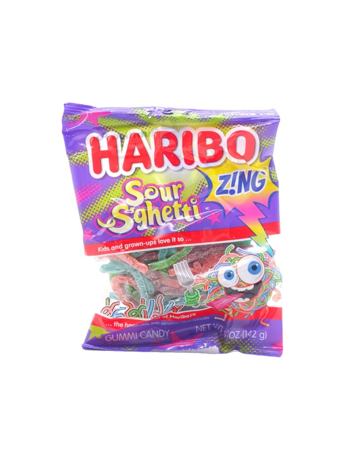 31209 - Haribo. Z!ng Sour S'Ghetti (Gummi Candy) - 5oz/12ct - Box:  - Loc: L4