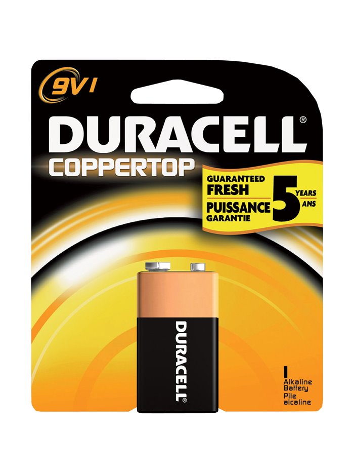 5920 - Duracell Batteries Coppertop, 9V - 12ct - Box:  - Loc: J2