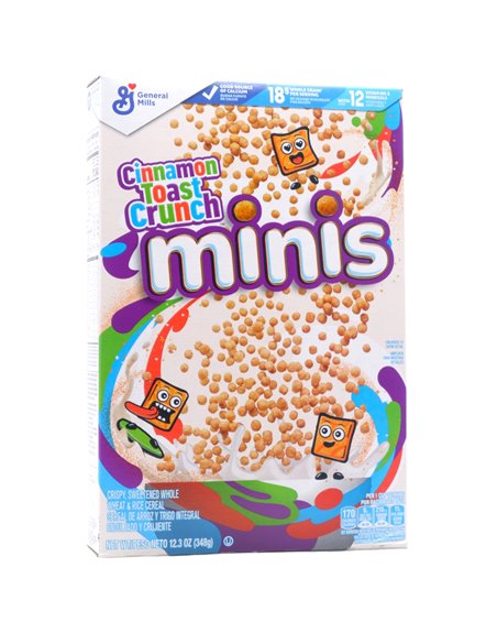 31286 - General Mills Cinnamon Toast Crunch Minis - 12.3 oz. (Case of 12) - Box:  - Loc: E1