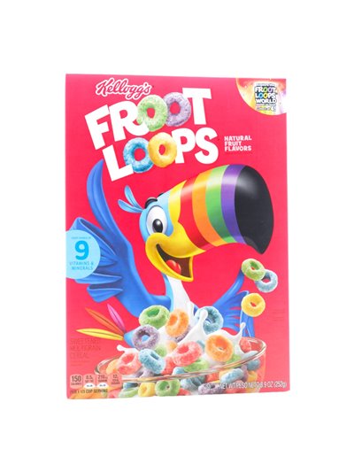 31288 - Kelloggs' Fruit Loops - 18 / 8.9 oz (Case of 18) - Box:  - Loc: E2