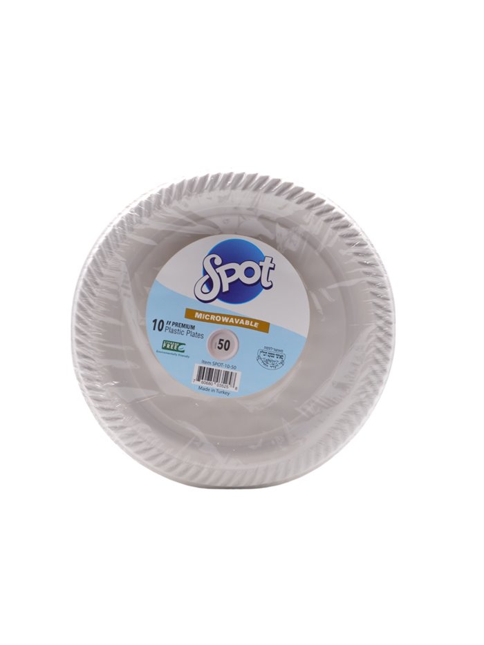 31312 - Spot Premium Plastic Plates 10" inch - 50 Count (10 Pack ) - Box:  - Loc: D11