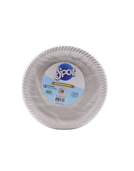 31312 - Spot Premium Plastic Plates 10" inch - 50 Count (10 Pack ) - Box:  - Loc: D11