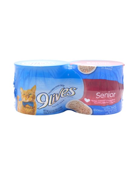 31422 - 9Lives Ocean White Fish Tuna (Senior) - 5.5 oz - (Case Of 24) - Box:  - Loc: S2