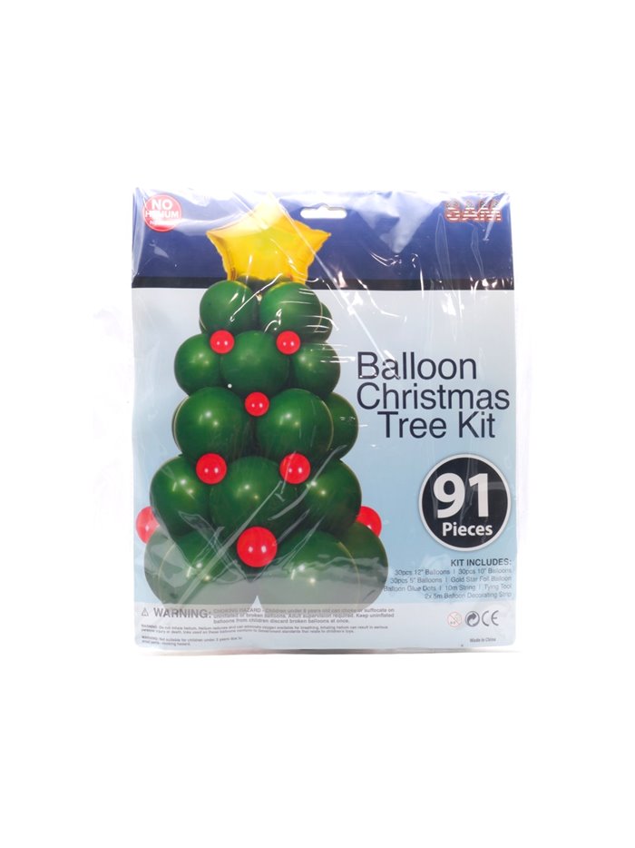 31521 - SAM. Christmas Tree Kit Balloon  - 91Pcs. Pack Of 6. (No Helium Needed) - Box:  - Loc: J7