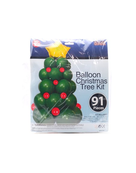 31521 - SAM. Christmas Tree Kit Balloon  - 91Pcs. Pack Of 6. (No Helium Needed) - Box:  - Loc: J7
