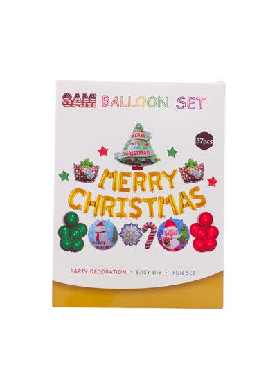 31522 - SAM. Merry Christmas Balloon Set - 37Pcs. - Box:  - Loc: J7