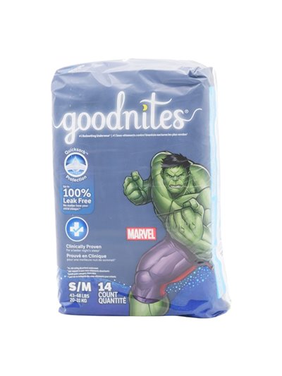 31763 - Huggies Jumbo For Boy Diapers Goodnites - Size S/M. (Case of 4/140's) - Box:  - Loc: L8