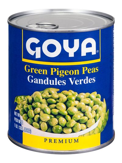 6655 - Goya Green Pigeon Peas - 29 oz. (Pack of 12) - Box:  - Loc: G8