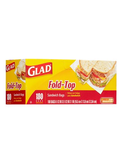 6985 - Glad Fold-Top Sandwich Bag - 180 Bags (Case of 12) - Box:  - Loc: A3