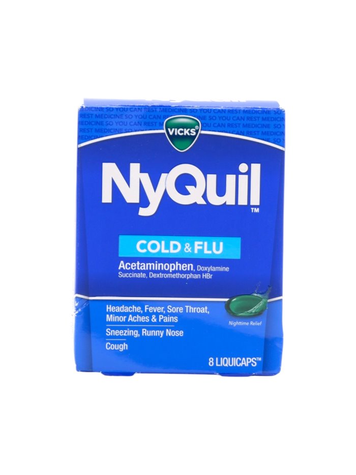 32064 - NyQuil Cold & Flu LiquiCaps - 8ct - Box:  - Loc: K2