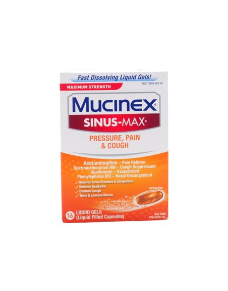 32083 - Mucinex Sinus. Pressure, Pain & Caugh  - 16 Tablets - Box:  - Loc: 31P