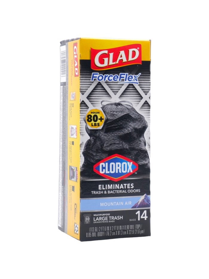 32157 - Glad Force-Flex Trash Bag - 6Pkg/14Bags/30Gallons (Case of 6) - Box:  - Loc: A3