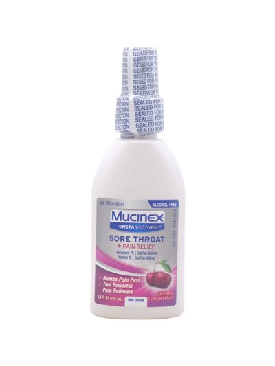 32158 - Mucinex Spray Sore Throat Pain Relief -  3.8oz - Box:  - Loc: 