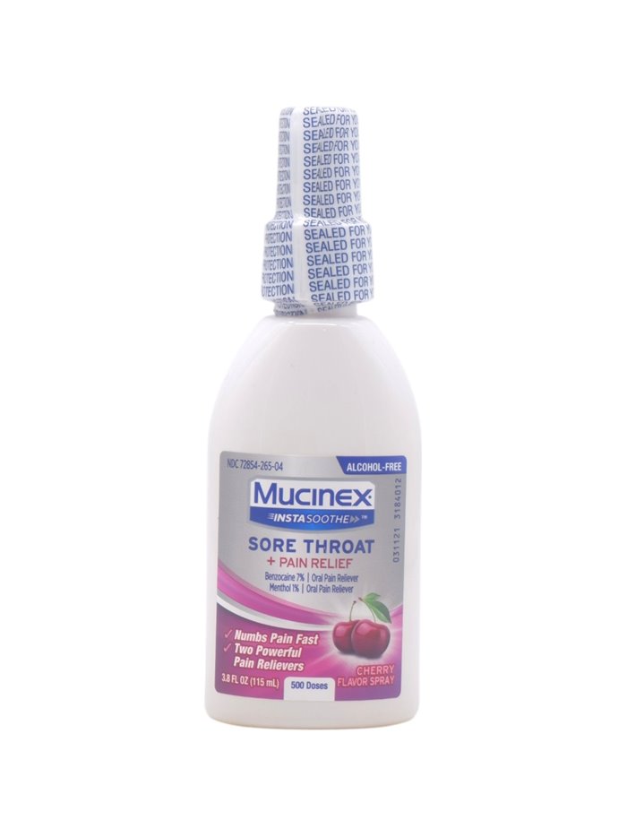 32158 - Mucinex Spray Sore Throat Pain Relief -  3.8oz - Box:  - Loc: 