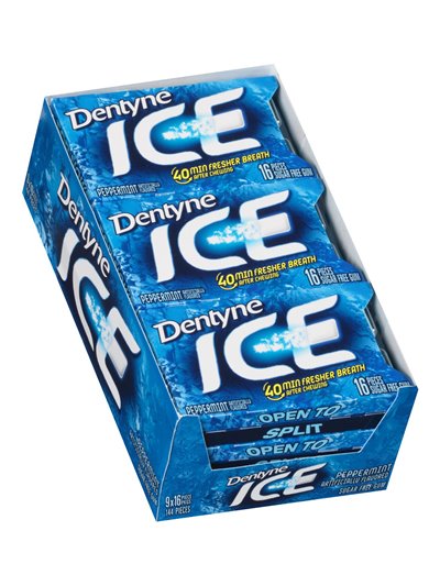 10040 - Dentyne Ice Peppermint - 9/16 Pcs - Box:  - Loc: N2