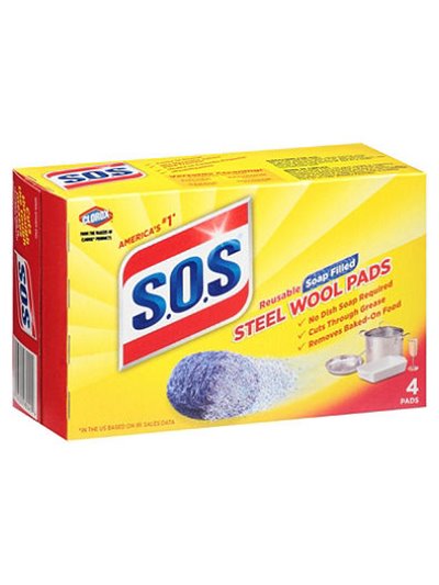 10101 - S.O.S Steel Wool Soap Pads - 4ct (Case of 24) - Box:  - Loc: J7