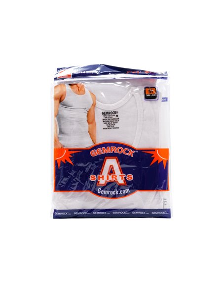 32919 - A-Shirt Gemrock White. (Medium) - 12ct. - Box:  - Loc: L0