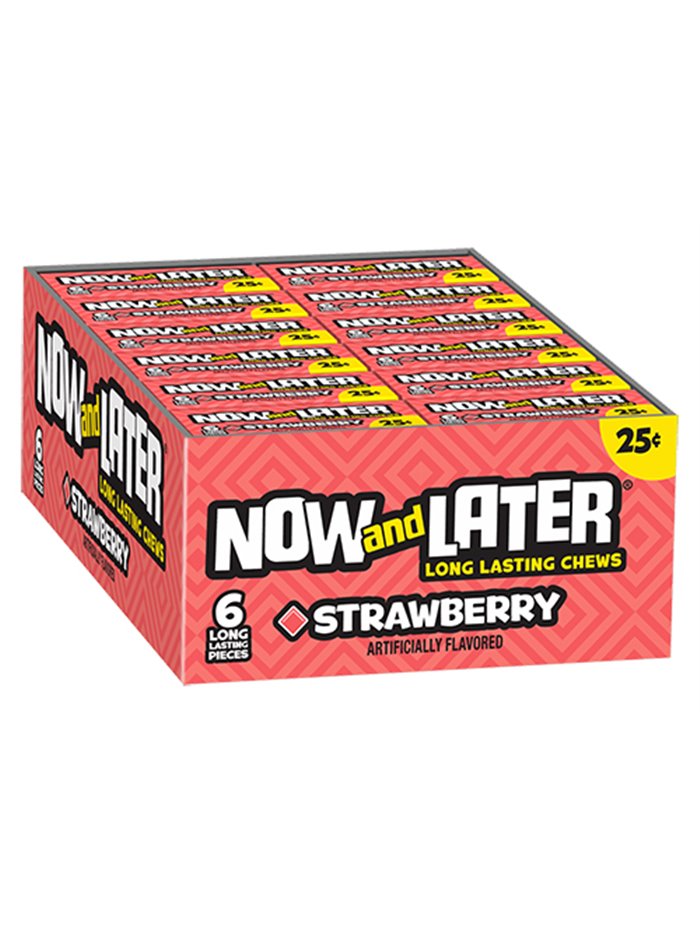 10121 - Now & Later Strawberry 25?� - 24/6pcs - Box:  - Loc: L10