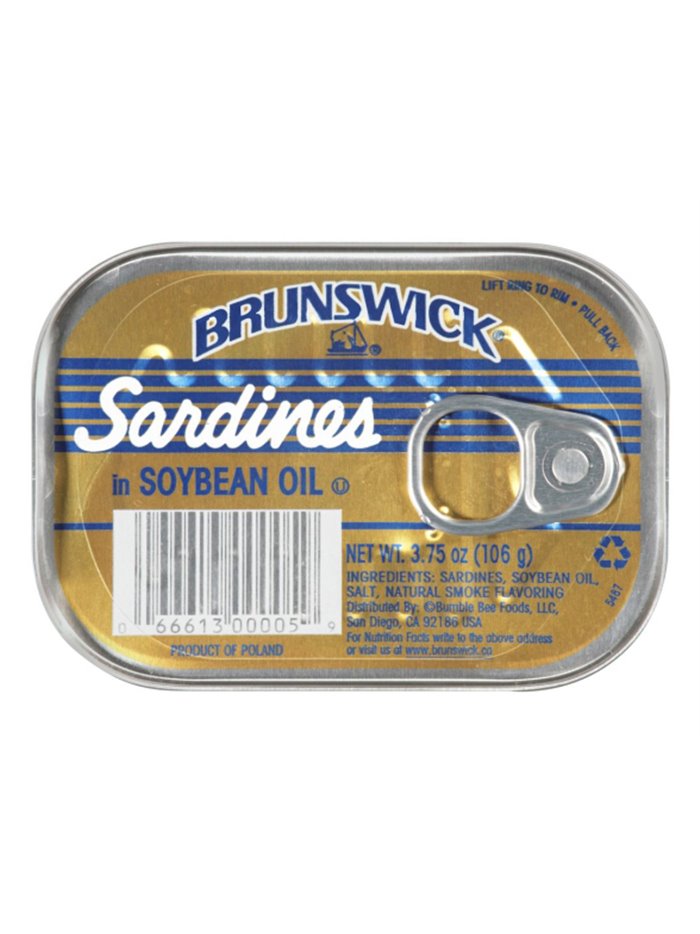 10368 - Brunswick Sardines  In SoyBean Oil- 3.75 oz. - Box:  - Loc: H5
