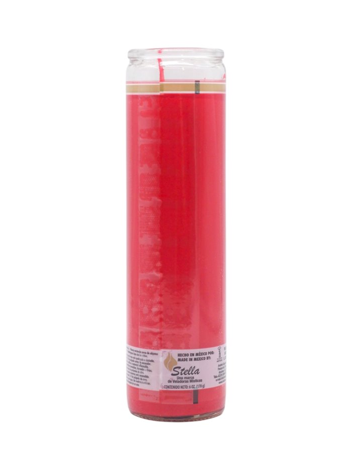 33245 - Brilux Glass Candle Red (Rojo) - (Case of 12) - Box:  - Loc: A9